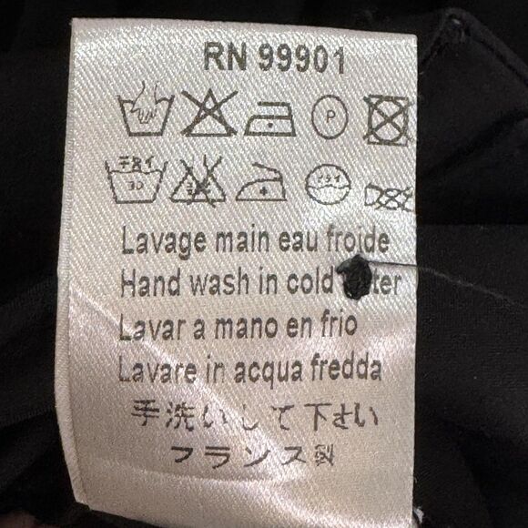 Rayure Paris Shirt Womens 44 Black White Ruffle Front Button Top Made France - Picture 8 of 8